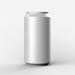 Silver can drink can on a white background