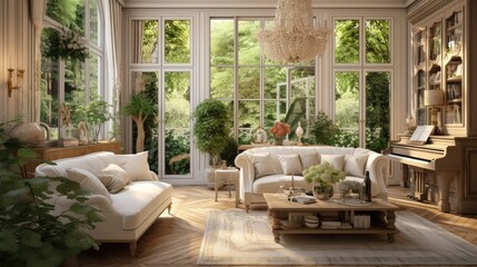 Large living room of a luxurious country house