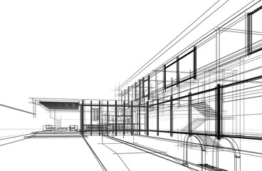 House sketch architectural 3d rendering