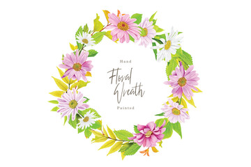 floral daisy wreath arrangement illustration