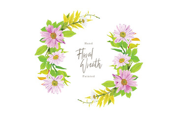 floral daisy wreath arrangement illustration