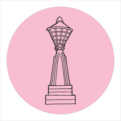 vintage street lamp handdrawing illustration vector isolated