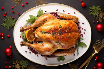 Delicious roasted turkey for thanksgiving christmas dinner