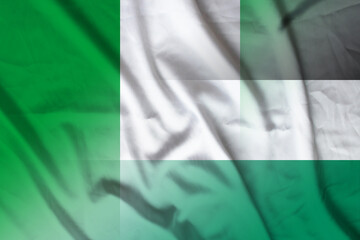 Obraz premium Nigeria and Palestinian National Authority national flag transborder negotiation PSE NGA