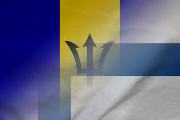 Barbados and Finland national flag transborder contract FIN BRB