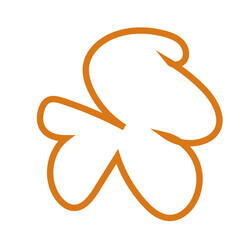 Orange abstract shape outline vector