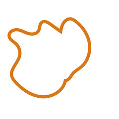 Orange abstract shape outline vector