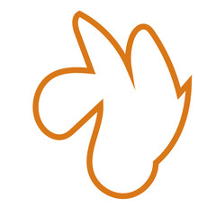 Orange abstract shape outline vector