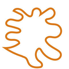 Orange abstract shape outline vector