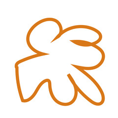 Orange abstract shape outline vector