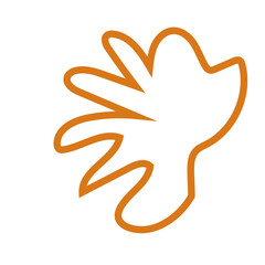 Orange abstract shape outline vector