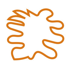 Orange abstract shape outline vector