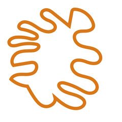 Orange abstract shape outline vector