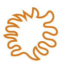 Orange abstract shape outline vector