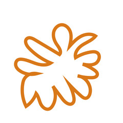 Orange abstract shape outline vector