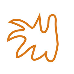 Orange abstract shape outline vector
