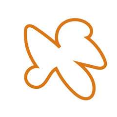 Orange abstract shape outline vector