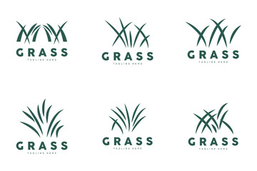 Green Grass Logo Design, Farm Landscape Illustration, Nature Design