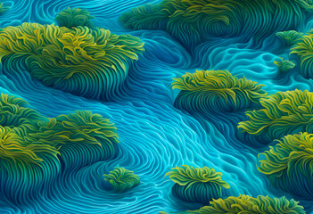 Fototapeta na wymiar floating seamless pattern of water pool texture with summer waves Aqua