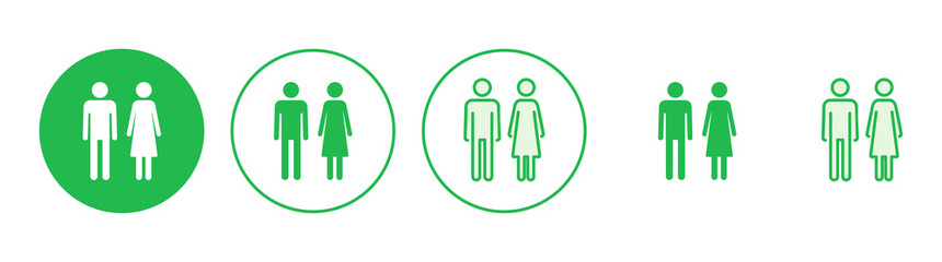 Man and woman icon set. male and female symbol