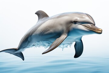 Serene Dolphin AI Print Watercolor, Jumping out the water