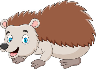 Cute hedgehog mascot cartoon. Vector illustration
