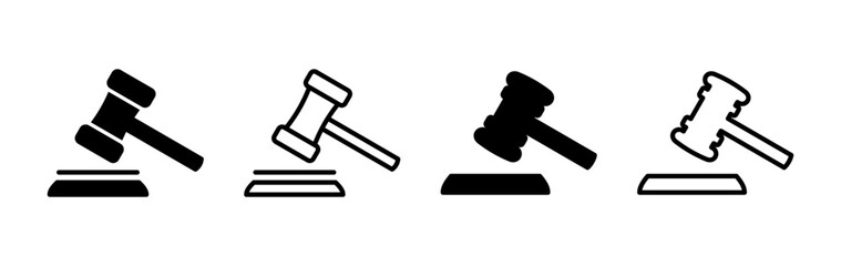 Gavel icon vector. judge gavel icon. auction hammer