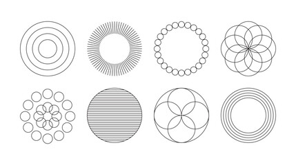 A set of line design graphic sources in a minimalist, modern and simple style.