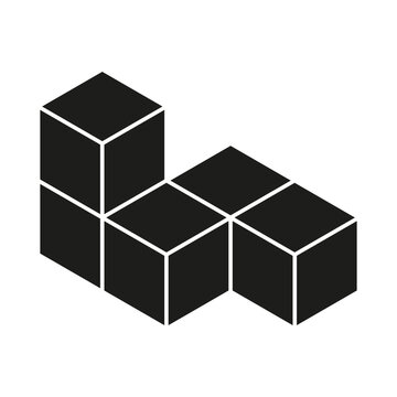3D cube, square icon. Vector illustration. EPS 10.