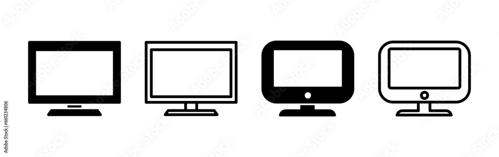 Poster computer icon vector. computer monitor icon.