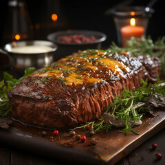 grilled meat with vegetables