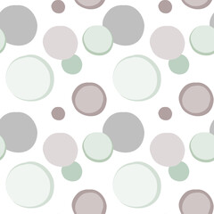 くすみカラーのポップなドットのシームレスなパターンイラスト