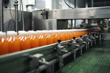 Monitoring juice production line at factory. Generative AI
