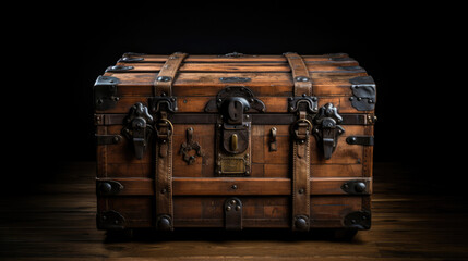 Antique Elegance Captured: Studio Shot of an Ancient Chest, Showcasing Its Exquisite Details and Timeless Beauty - obrazy, fototapety, plakaty
