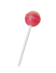 One sweet colorful lollipop isolated on white