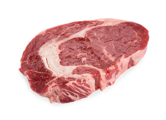 Piece of fresh beef meat isolated on white