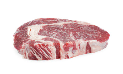 Piece of fresh beef meat isolated on white