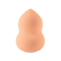 One pale orange makeup sponge isolated on white