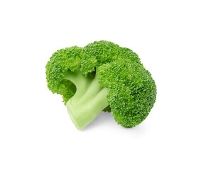 Fresh raw green broccoli isolated on white