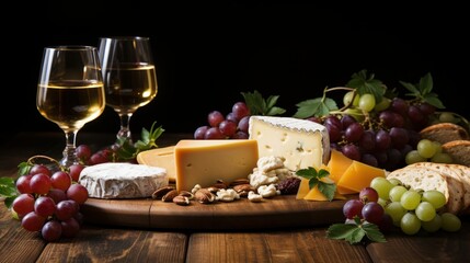 grapes and wine 