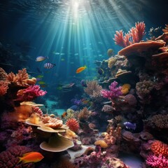 The beauty of coral reefs under the sea with objects captured by divers. Good for use on websites, blogs, advertisements, environmental care, magazines etc. Generative Ai Image