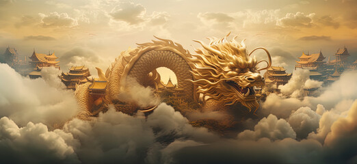 Abstract Chinese dragon element illustration, Lunar Year of the Dragon