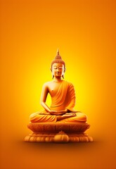 An abstract image featuring a shimmering golden Buddha as the background, exuding an aura of tranquility and enlightenment.