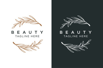 beauty logo salon flower - obrazy, fototapety, plakaty