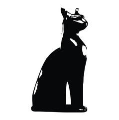 Vector illustration of cat silhouette isolated on a white background