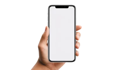 Foto op Aluminium hand holding smartphone for Mockup template isolated on transparent background Remove png, Clipping Path © Vector Nazmul