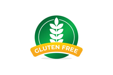 Gluten-free sticker design. No gluten campaign symbol. Badge sign.
