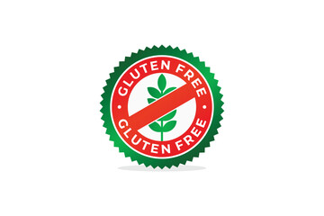 Gluten-free sticker design. No gluten campaign symbol. Badge sign.