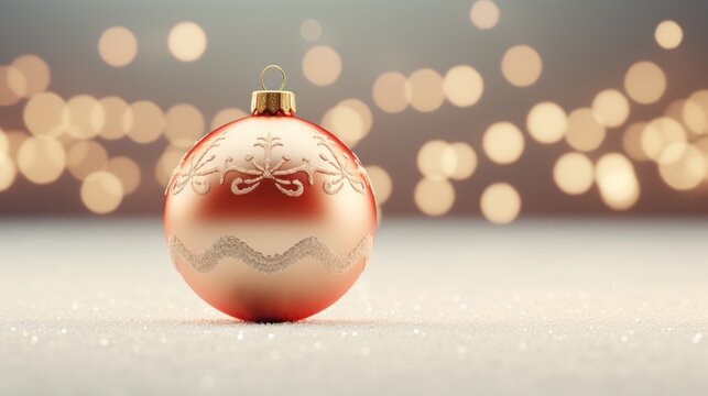 3D rendering of Beautiful Christmas decoration with a ball and fir trees