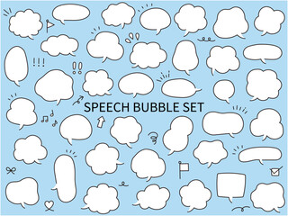 ゆるい吹き出しのベクターイラストセット。　ふきだし、フレーム	